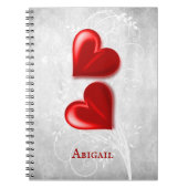 Red Hearts gepersonaliseerd Notitieboek (Voorkant)
