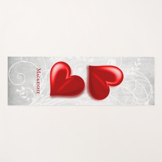 Red Hearts gepersonaliseerd Yoga Mat (Voorkant (horizontaal))