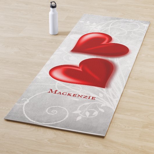 Red Hearts gepersonaliseerd Yoga Mat (In situ)