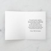 Red Hearts gepersonaliseerde 70e bruiloft Jubileum Kaart (Binnen)