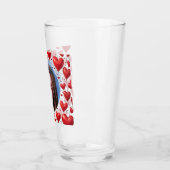 Red Hearts Geplande Foto gepersonaliseerd Glas (Links)