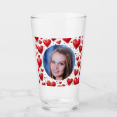 Red Hearts Geplande Foto gepersonaliseerd Glas (Voorkant)