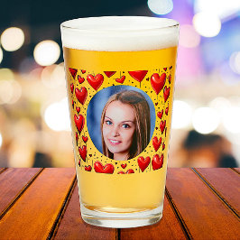 Red Hearts Geplande Foto gepersonaliseerd Glas