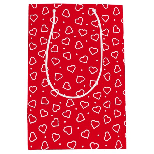 Red Hearts Gift Bag Medium Cadeauzakje (Voorkant)