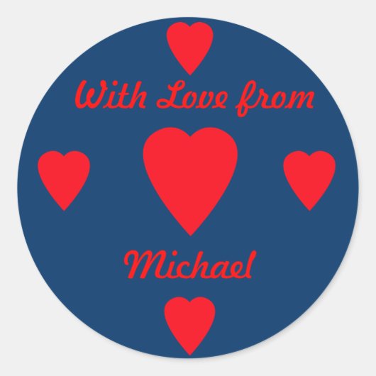 Red Hearts Gift Sticker (Voorkant)