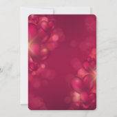 Red Hearts Glass Valentijnsdag Night Party Kaart (Achterkant)