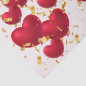 Red Hearts Gold Confetti Tissuepapier (Detail)