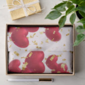 Red Hearts Gold Confetti Tissuepapier (Geschenk)