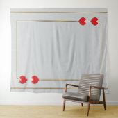 Red Hearts Gold Kaart Wandkleed (In Situ (horizontaal))