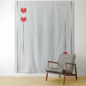 Red Hearts Gold Kaart Wandkleed (In situ)