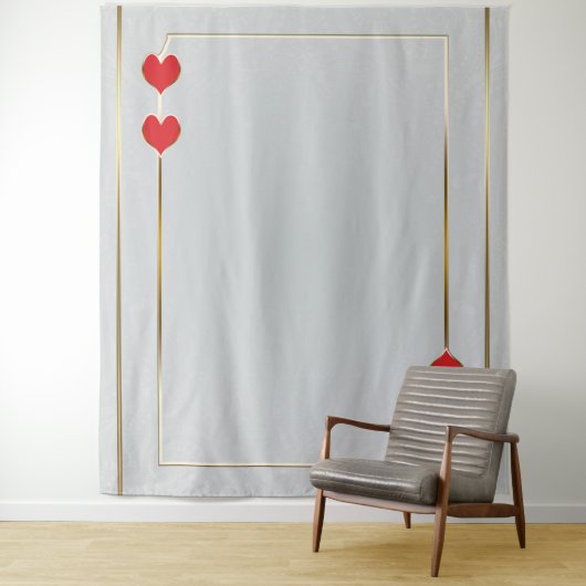 Red Hearts Gold Kaart Wandkleed (In situ)