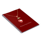 Red Hearts Gold Necklace Notitieboek (Rechterzijde)