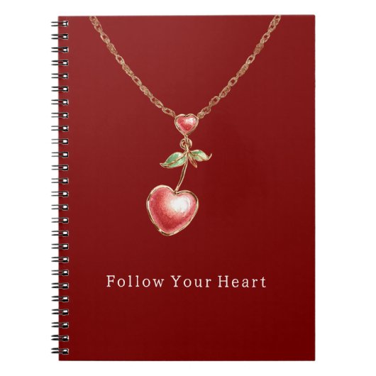 Red Hearts Gold Necklace Notitieboek (Voorkant)