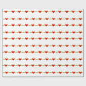 Red Hearts Gold Ribbon Cadeaupapier (Vlak)