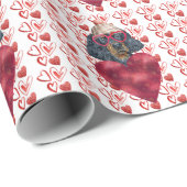 Red Hearts Gordon Setter Hondenliefhebber Valentij Cadeaupapier (Rol Hoek)