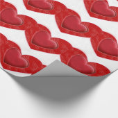 Red Hearts Grijs Charming Love Wrapping Papier (Hoek)