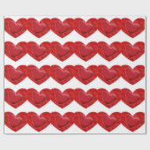 Red Hearts Grijs Charming Love Wrapping Papier (Vlak)