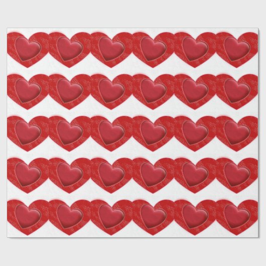 Red Hearts Grijs Charming Love Wrapping Papier (Vlak)