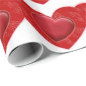 Red Hearts Grijs Charming Love Wrapping Papier (Rol Hoek)