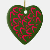 Red Hearts Groen Keramisch Ornament (Rechts)