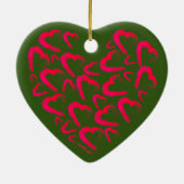 Red Hearts Groen Keramisch Ornament (Achterkant)