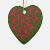 Red Hearts Groen Keramisch Ornament (Links)