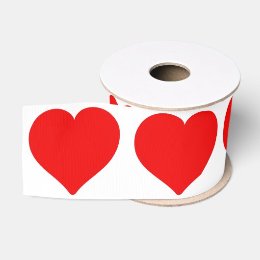Red hearts grosgrain lint (Spoel)