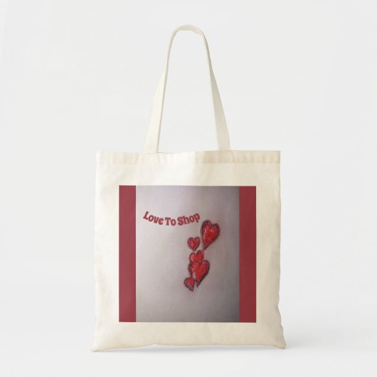 Red Hearts Hanging Tote Bag (Voorkant)