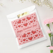 Red Hearts Happy Valentijnsdag en aangepaste tekst Bedankzakje (Gezegeld)