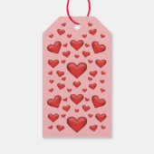 Red Hearts Happy Valentijnsdag en aangepaste tekst Cadeaulabel (Achterkant)