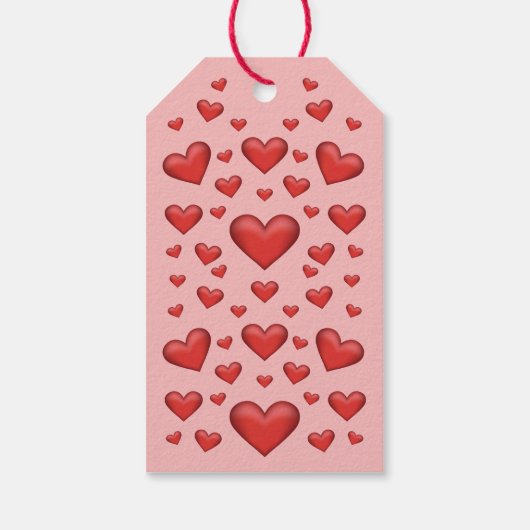 Red Hearts Happy Valentijnsdag en aangepaste tekst Cadeaulabel (Achterkant)