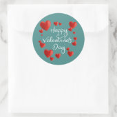 Red Hearts Happy Valentijnsdag Sticker Seal (Tas)