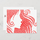 Red Hearts Happy Valentine's Day Briefkaart (Voorkant / Achterkant)