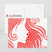 Red Hearts Happy Valentine's Day Briefkaart (Voorkant / Achterkant)