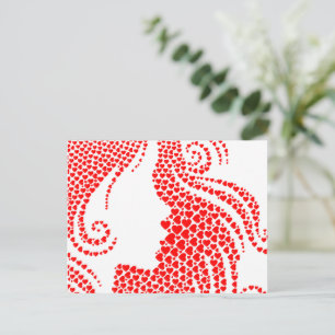 Red Hearts Happy Valentine's Day Briefkaart