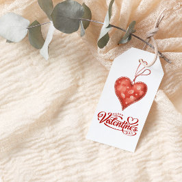 Red Hearts Happy Valentine's Day Cadeaulabel
