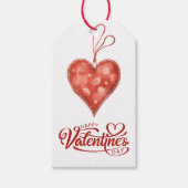 Red Hearts Happy Valentine's Day Cadeaulabel (Voorkant)