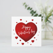 Red Hearts Happy Valentine's Day Feestdagenkaart (Staand voorkant)