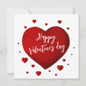 Red Hearts Happy Valentine's Day Feestdagenkaart (Voorkant)