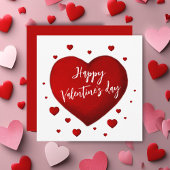 Red Hearts Happy Valentine's Day Feestdagenkaart