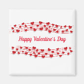 Red Hearts Happy Valentine's Day Magneet (Voorkant)