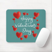Red Hearts Happy Valentine's Day | Mousepad Muismat (Met muis)