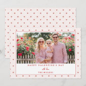 Red Hearts Happy Valentine's Day Photo Card Feestdagenkaart (Voorkant / Achterkant)