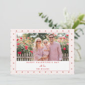 Red Hearts Happy Valentine's Day Photo Card Feestdagenkaart (Staand voorkant)