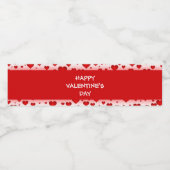 Red Hearts Happy Valentine's Day Water Bottle Labe Waterfles Etiket (Enkel label)