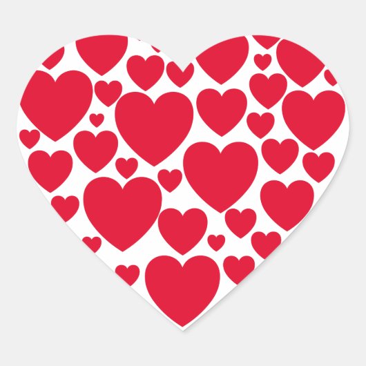 Red hearts hart sticker (Voorkant)