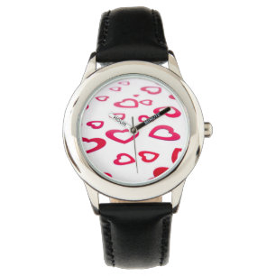 Red hearts horloge
