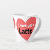 Red Hearts houdt van je, een latente, gelukkige Va Latte Mok (Rechterhoek)