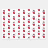 Red Hearts Husky Hondenliefhebber Valentijnse Gift Inpakpapier Vel (Voorkant 3)