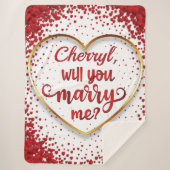 Red Hearts huwelijksvoorstel Sherpa Deken (Voorkant)